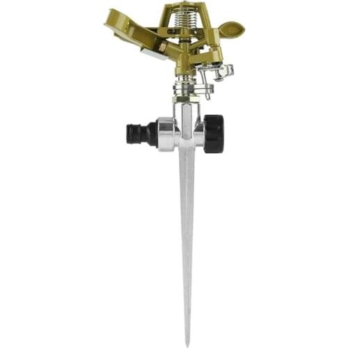 Automatic 360-degree Rotating Water Sprinkler Pulse Metal Water Bird Sprinkler Garden Lawn Grass Hose Irrigation Nozzle