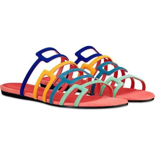 Bohemia Slippers Summer 2021 Colorful Roman Flats Sandals Holiday Beach Shoes Woman Small Fresh Flat Slipper Flip Flops Slides