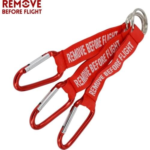 Hot Sale Remove Before Flight 3PCS Red Keychain Chaveiro Porte Cle Jewel Aviation Tag Key Ring For Car Accessories Creative Tide