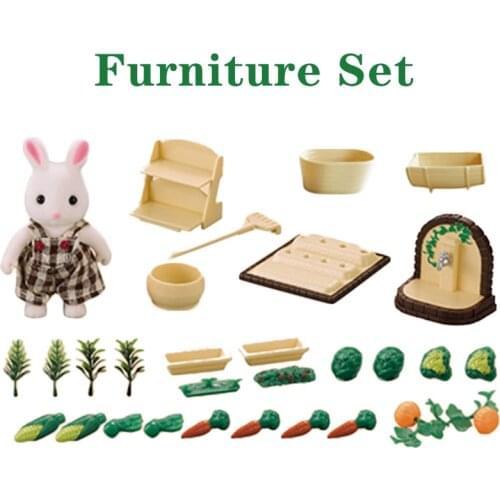 DIY 1/12 Forest Animal Family Furniture Set Toys Miniatura Small Doll House Furniture Forest Family Bathroom Set Toys Gifts for