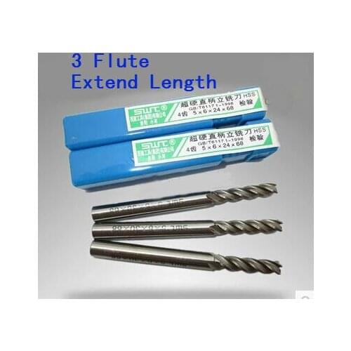 10 pcs/set 3mm three 3 Flute HSS & Extended Aluminium End Mill Cutter CNC Bit Milling Machinery tools Cutting tools.Lathe Tool