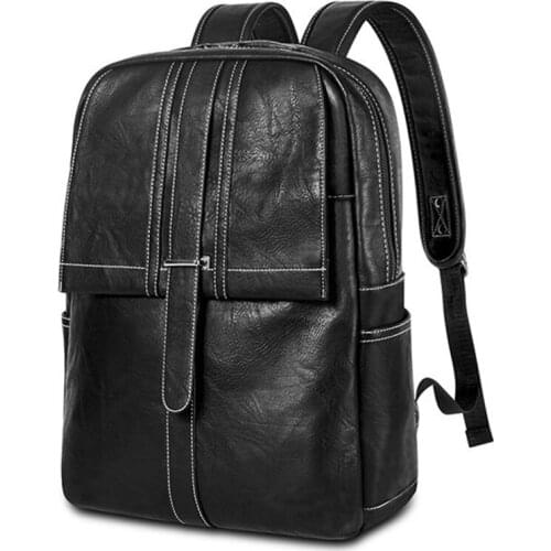PU Mens backpack student schoolbag laptop bags boy girl travel bookbag big childrens school bag retro handbag men backpacks