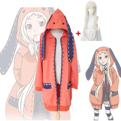 Anime Kakegurui Compulsive Player Rune Yomozuki Cosplay Costume Runa Yomozuki Cute Hoodie Jacket Cosplay Costume