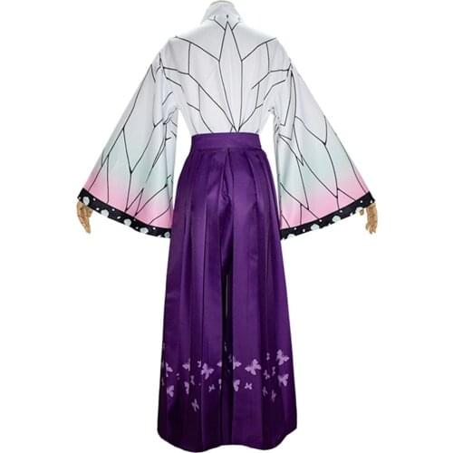 Anime Demon Slayer Kimetsu no Yaiba Kochou Shinobu Cosplay Costume Kimono Outfit Suit For Adult