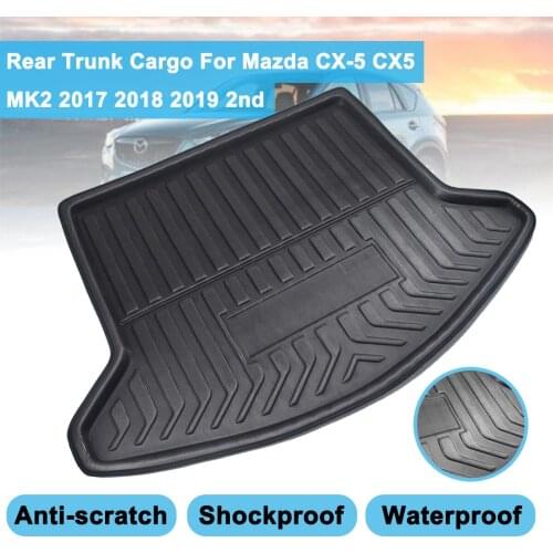 Cargo Liner For Mazda CX-5 CX5 MK2 2019 2018 2017 2nd Boot Tray Rear Trunk Cover Matt Mat Floor Carpet Kick Pad Mud Non-slip Mat