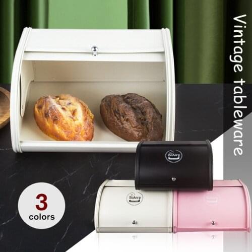 Creative Nordic Retro Metal Bread Bin Tableware Bread Box Kitchen Baking Home Storage Organizer Cake Container Bread Basket Rack