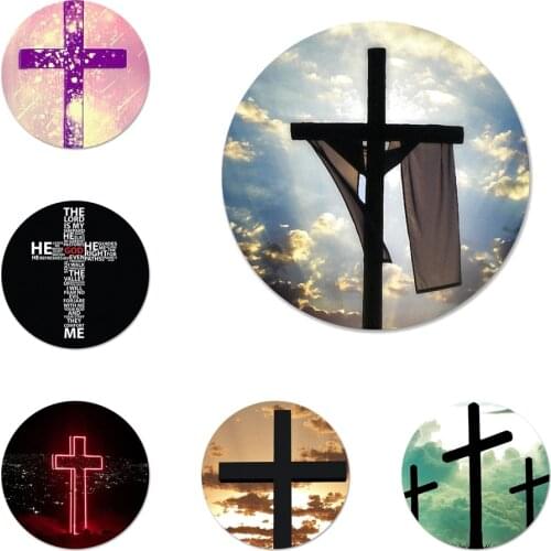 The Cross Christian Jesus Badge Brooch Pin Accessories For Clothes Backpack Decoration gift 58mm