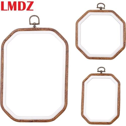 LMDZ Retro Color DIY Sewing Embroidery Ring Hoop Tool Kit Embroidery Cross Stitch Hoop Frame Ring Octagon Hoop Craft