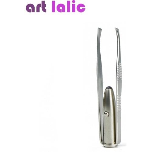 Make Up Led Light Eyelash Eyebrow Hair Removal Tweezers Pinzas Para Cejas#7245