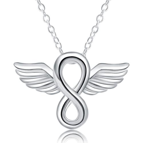 Fashion 925 Sterling Silver Necklace For Women luxury Wedding Jewelry Little angel wings Pendant Valentines Day Gift