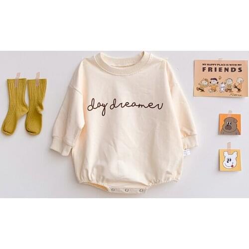 Girls And Boys Fashion Loose Baby Bodysuit Baby Clothes aby Girl Bodysuits Baby Infant Long-Sleeve One-piece Romper
