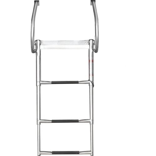 Marine 3 Steps Boat Ladder S.S Boarding Ladder With ABS Swim Platform Dual Handrails