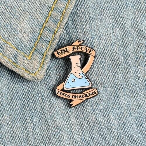 Cartoon fun science experiment equipment beaker bottle enamel brooch alloy badge denim clothes bag brooch cute punk jewelry gift