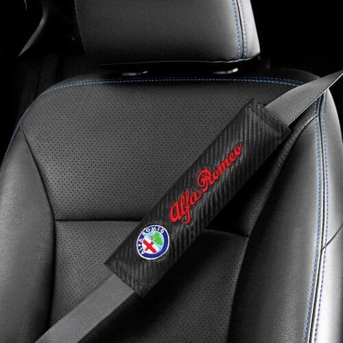 1/2pcs Car Seat Belt Shoulder Pads Cover For Alfa Romeo Giulietta Spider GT Giulia Mito 147 156 159 Car Decoration Accessories