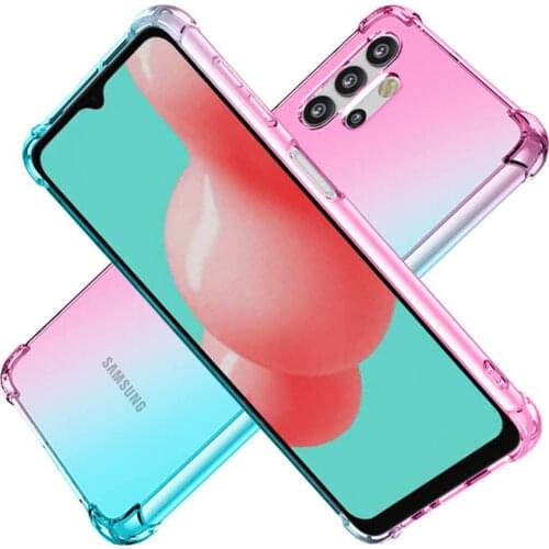 Half Clear Soft Case Gradient for Samsung Galaxy A72 5G A52 5G A42 5G A32 5G/4G A12 5G/4G A03 Core A01 Core A10E A20E Case Cover