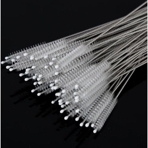 Stainless Steel Drinking Straws Cleaning Brush Pipe Tube Baby Bottle Cup Reusable Household Cleaning Tools 17.5cm*6mm LX6404