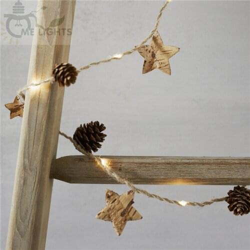 NEW 5M Pinecone Star Christmas Fairy Lights With Micro silver string lights battery garland lighting For home tree decoration