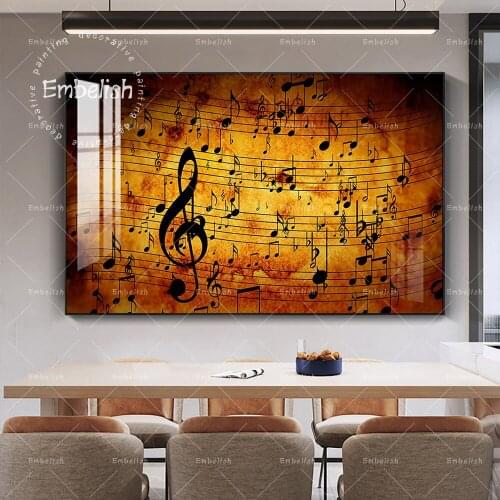 Poster Modular Painting Canvas Wall Art 1 Pieces Musical Note Pictures Frame Modern Decor For Living Room HD Printed Artworks