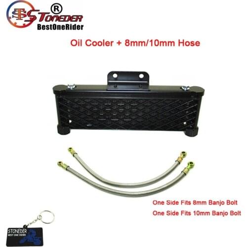 STONEDER High Flow Radiator Oil Cooler + Hose 8mm/10mm Banjo Bolt For 125cc 140cc 150cc 160cc Engine Pit Dirt Bike