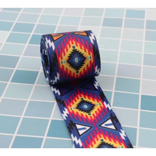 2" Colorful Webbing With Letter Pattern Ribbon Polyester Cotton Canvas Webbing Belt Strap Garments High Quality Ribbon for DIY