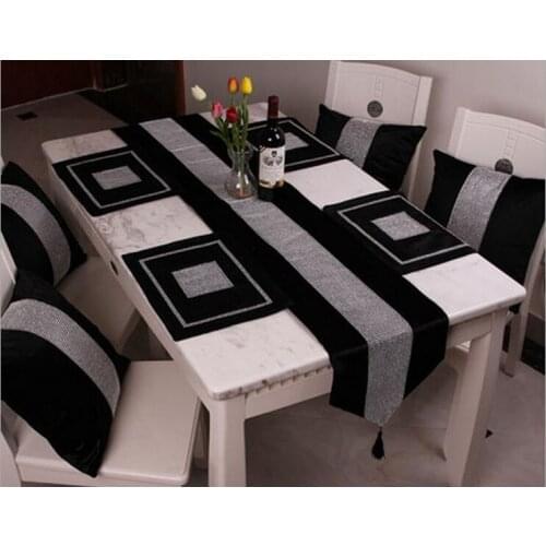 Velvety diamond placemat Western dishes, modern minimalist rectangular anti-heat fabric doily Candian