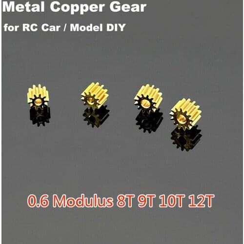 8T 9T 10T 12T 0.6 Modulus Brass Metal Copper Gear 1.98mm 3.16mm Aperture Motor Spindle Gearwheel Fit 2mm 3.175mm Shaft