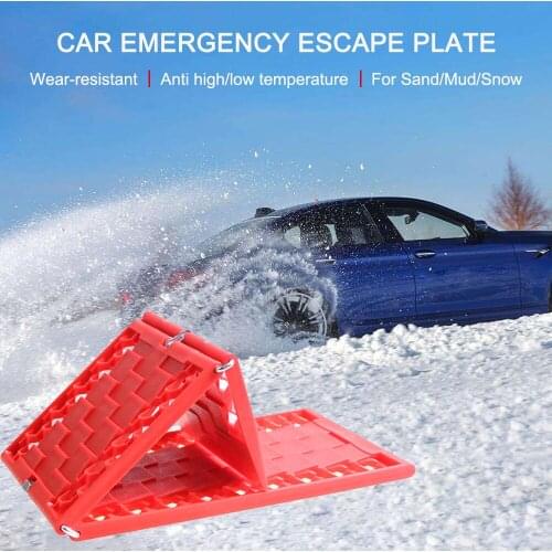 2Pcs Tire Grip Aid Foldable Non-Slip Car Emergency Escape Plate Traction Mat for Most SUVs Cars Vans from Snow Ice Mud Sand