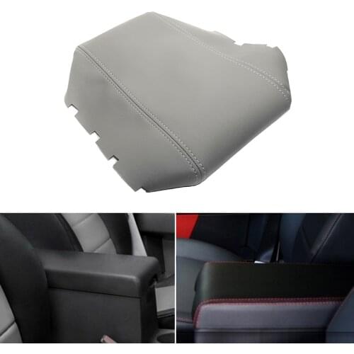 Car-styling Microfiber Leather Interior Center Control Lid Armrest Box Cover Trim For Dodge Nitro 2007 2008 2009 2010 2011 Gray