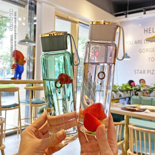 Luxury Gradient Colors Glass Water Bottle 400ml Portable Tea Bottle Juice Shaker Bottle Adults Gifts Eco-friendly Camping Office