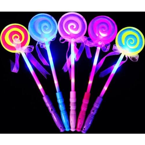 LED Light up Flashing Fairy Magic Wand Princess Lollipop Stick Girl Xmas Gift