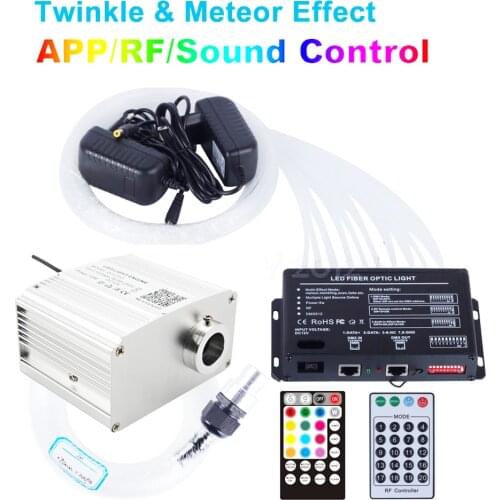 Music Control LED Fiber Optic Lights Bluetooth APP TWINKLE 10W Ceiling Lights Kit Shooting Engine Meteor Effect Christmas Lights