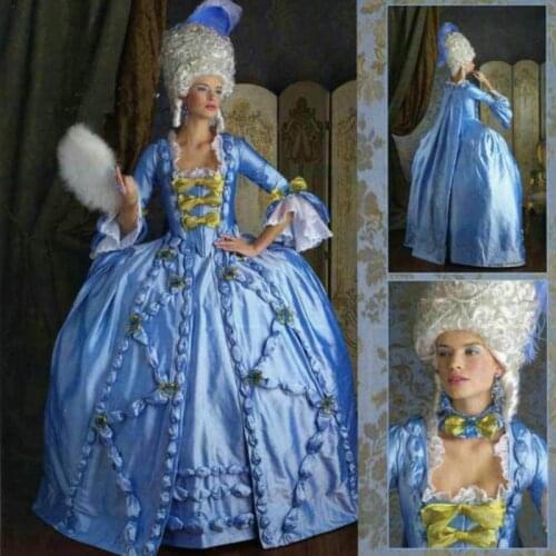 On sale customer-made Vintage Costumes Victorian Civil War Southern Belle Gown Marie Antoinette dresses US4-36 C-325