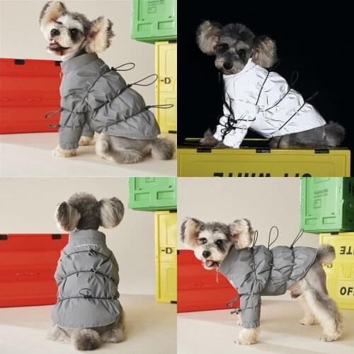 High Quality Dog Down Coat Jacket Warm Winter Dog Clothes Reflective Pet Clothing Poodle Schnauzer Pug French Bulldog Costume