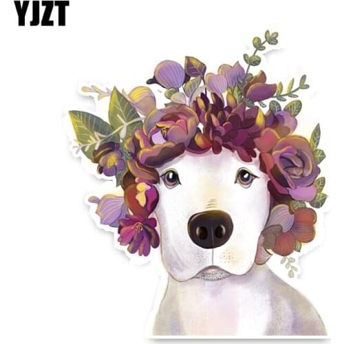 YJZT 11.7CM*14CM Beautiful Animal Dog PVC Car Bumper Window Car Sticker Decal 5-1810