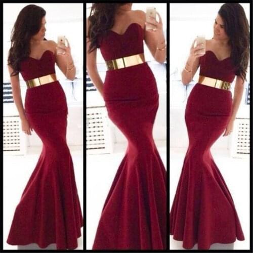 Cheap Velvet Sexy Long Red Mermaid Unique Formal prom party Gowns for Women robe de soiree abendkleider bridesmaid dresses
