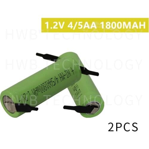 2 Pieces/lot KX Original New 1.2V 4/5AA 1800mAh Ni-Mh 4/5 AA Ni Mh Rechargeable Battery With Pins Free Shipping