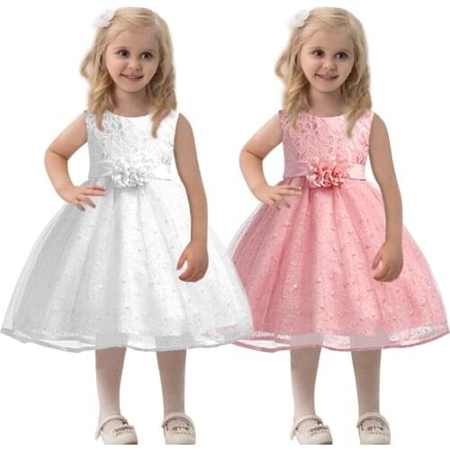 Childrens dress 2020 autumn European and American princess lace pink gauze dress