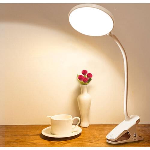 Flexible USB LED Book Light Rechargeable Clip-on Table Desk Lamp Eye Protect Bedroom Reading Light Make Up Book Lamp Nightlight