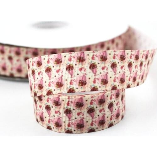Summer drink printed grosgrain ribbon 9-75mm DIY handmade materials wedding gift wrap tape ribbons