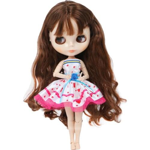 Fashion Red Dress Evening Party Mini Gown Dress Skirt Cute Clothes for Blythe Doll for Barbie Doll Accessories Girl DIY Toy
