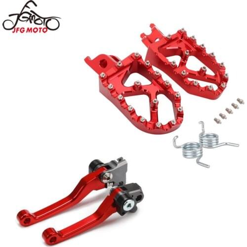 Motorcycle CNC Footrest Footpeg Foot Pegs Brake Clutch Lever Sets For HONDA CRF250R CRF450R 04-06 CRF250X 04-17 CRF450X 05-17