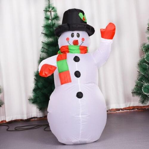 120cm LED Illuminated Inflatable Snowman Air Pump Inflatable Toys Indoor Outdoor Holiday Christmas New Year Party Ornament Decor