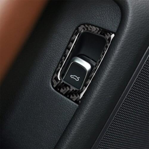 Carbon Fiber Interior Trunk switch Decorative panel 3D Stickers For Audi A6 C7 Accessories 2011-2018 LHD RHD Car Styling