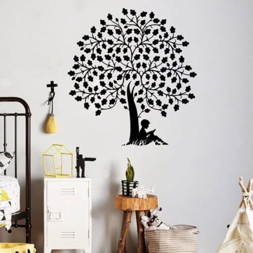 Book Tree Reading Wall Sticker Classroom Library Forest Read Book Wall Decal Kids Room Bedroom Vinyl Home Decor