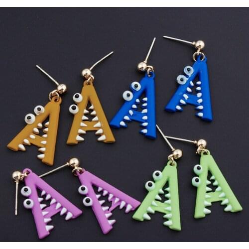 New Fashion Creative Cartoon Crocodile Earring For Women Four Colors Drop Earrings Fine Party Jewelry Gift