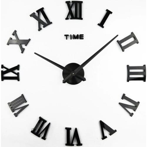 New Roman Mirror 3D Real Big Wall Clock Promotion Home Decor Large Quartz Clocks Fashion Watches Fashion Modern Free Shipping