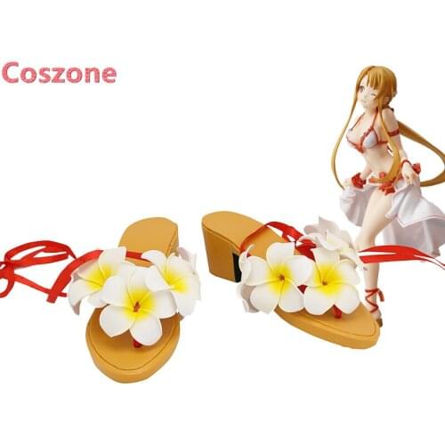 Sword Art Online Yuuki Asuna Slippers Sandal Cosplay Shoes Boots Halloween Carnival Cosplay Costume Accessories