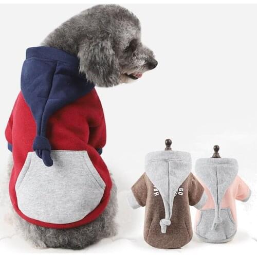 Dog Clothes Winter Pet Costume Fashion Long Tail Cap Puppy Dog Hoodies Sweater Warm Fleece Apparel for Doggie Cats Red