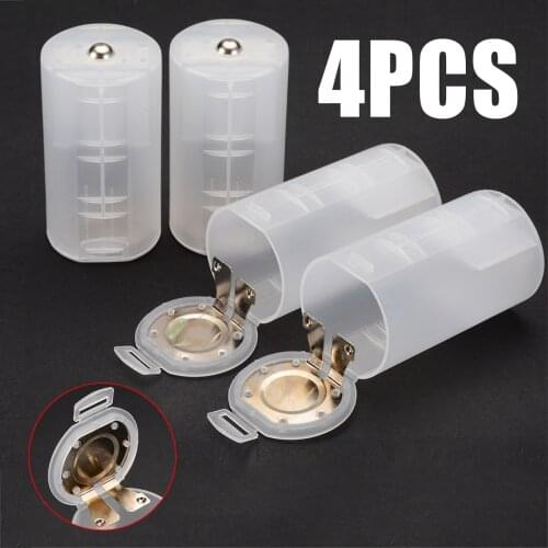 Onsale 4pcs 2xAA To D Size Battery Adapter Converter Holder Switcher Case Box For Batteries Storage Mayitr