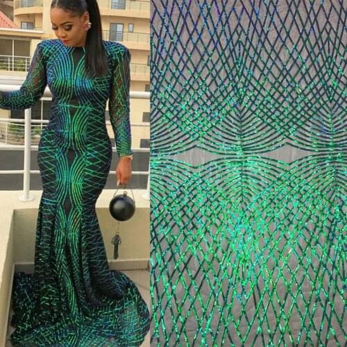 Wholesale! 5yards African Lace Fabric With Sequins Lace Fabric ,nigerian Lace Fabric 2021 High Quality Lace Fabric Free Shipping